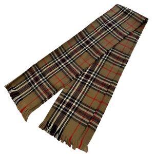 Paris Brand Tan Tartan Plaid Scarf